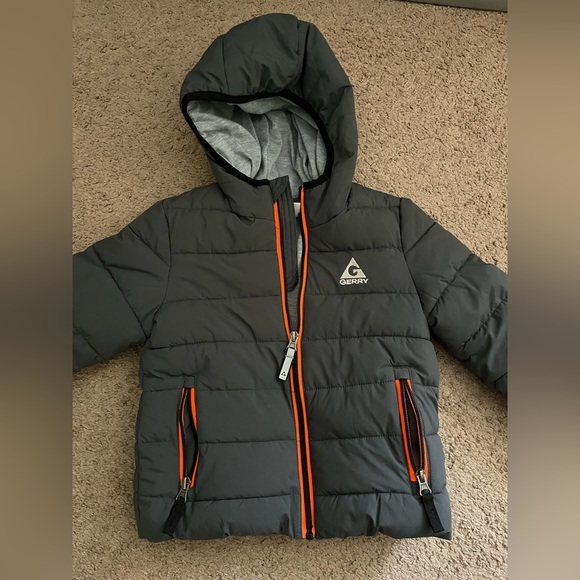 Gerry Weber Gray Puffer Jacket with Orange Accents - Picture 3 of 8